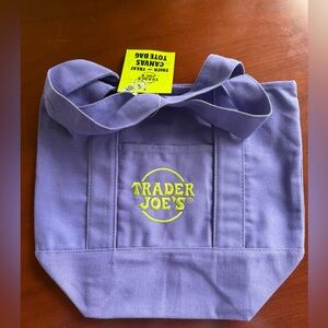 NWT Trader Joe's Purple Canvas mini Tote Bag, limited edition.